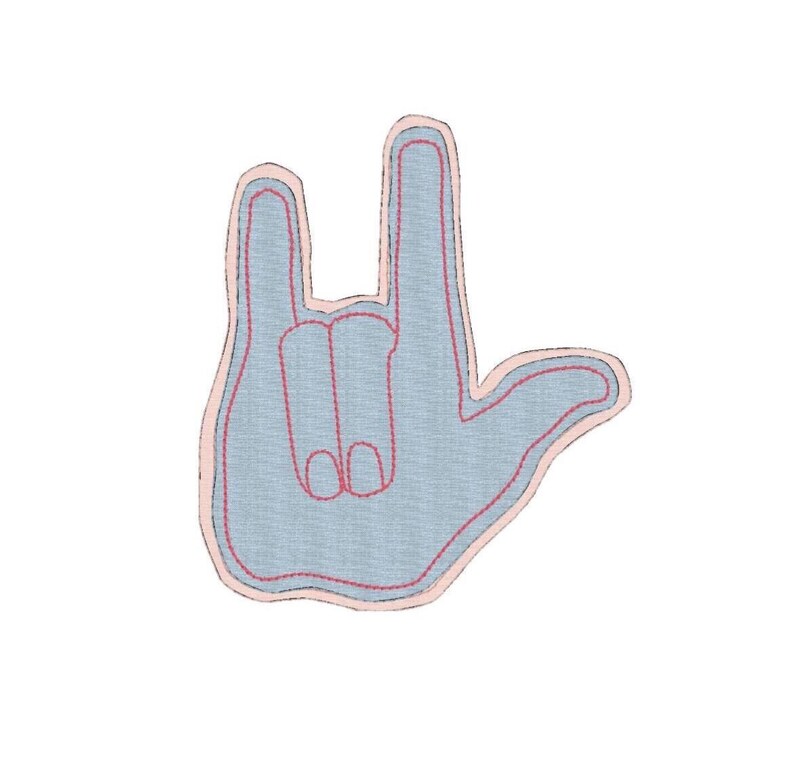 I Love You, Sign Language, Machine Embroidery, 4,5,6,7,8 Inch Hoop - Etsy