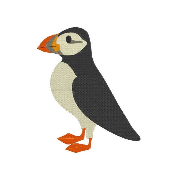 puffin bird, animal, machine embroidery, 4x4 and 5x7 hoop, INSTANT DOWNLOAD, file formats pes, dst, jef, hus, exp, xxx, vip