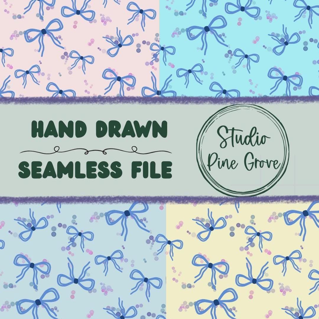 Bows and Bubbles PNG, Seamless Pattern, Hand Drawn Pattern Tile - Etsy