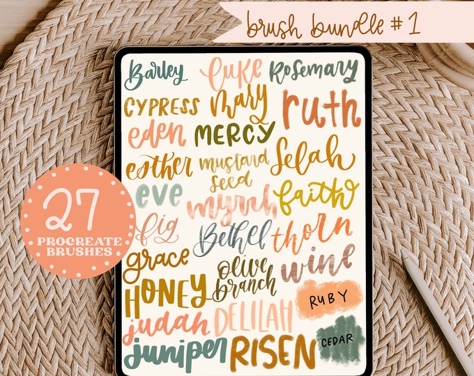 27 Pack Procreate Brush Bundle / iPad Lettering / Instant Download - Etsy