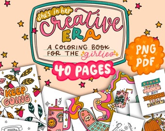 Creative Era: A Digital Coloring Book for the Girlies | Adult Coloring book | Trendy | Procreate | Digital Coloring book | Girly Coloring