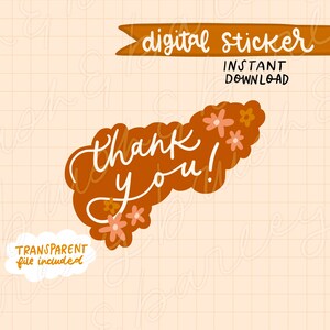 Floral Thank you/digital sticker/Clip Art