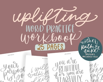 Uplifting Word Practice Workbook/Instant Download/Ipad Lettering
