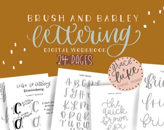 Digital Lettering Workbook/Brush and Barley/Digital Download