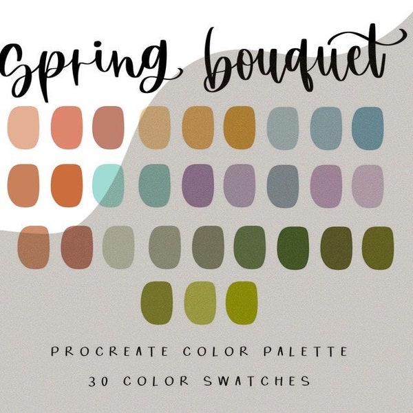 Spring bouquet procreate palette/procreate color palette/instant download