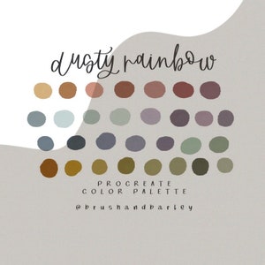 Dusty Rainbow Color Palette/ pro create / color swatches