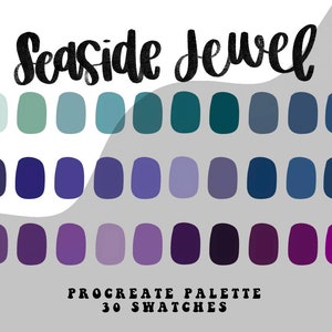 Seaside jewel procreate palette/procreate/instant download