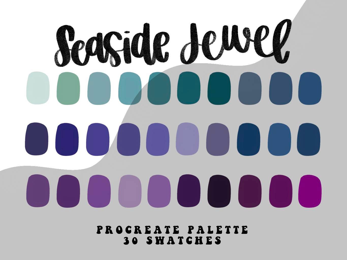 Seaside jewel procreate palette/procreate/instant download | Etsy