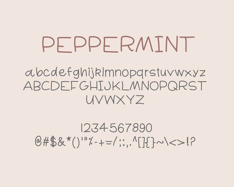 Peppermint Font / Handwritten Font / Instant Download - Etsy