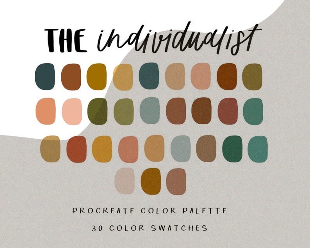 The Individualist Procreate Color Palette/color Palette/instant ...