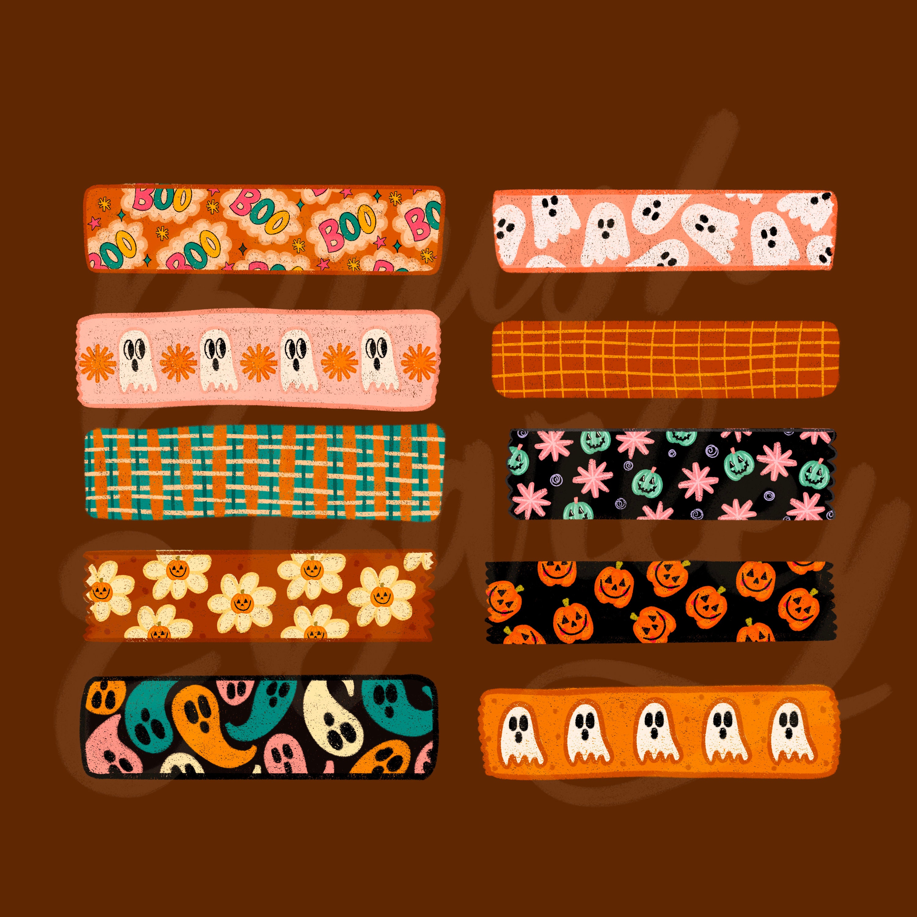 Halloween Digital Washi Tape / Fall Washi Tape / Pumpkin / Fall ...