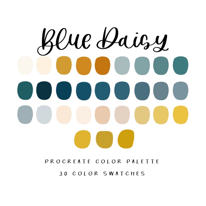 Blue Daisy Procreate Palette/ instant download / procreate | Etsy