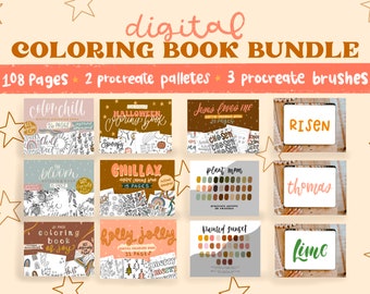 Digital coloring book bundle/instant download/procreate