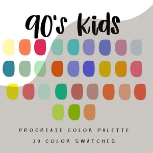 90’s kid procreate palette/procreate swatches/instant download