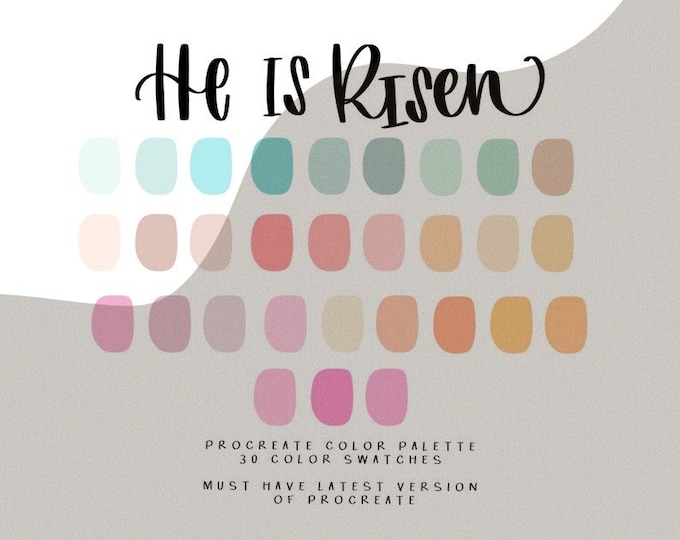 He is Risen Procreate Color Palette/color Swatches/instant Download - Etsy