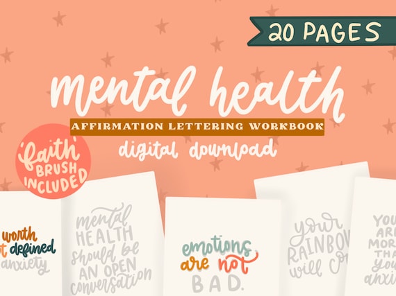 Mental Health Affirmation Digital Workbook/Procreate/Instant Download