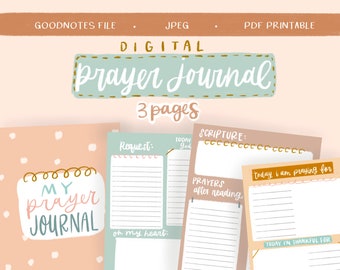 Diario de oración digital/Descarga instantánea/Digital