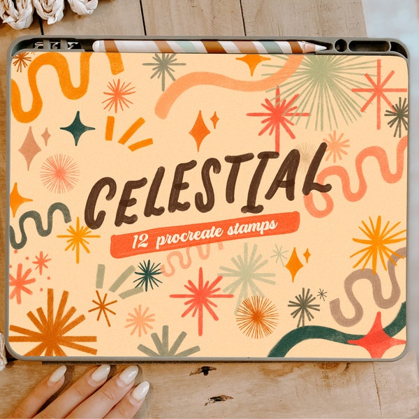 Celestial Procreate Stamps / Star Procreate Stamps / Retro