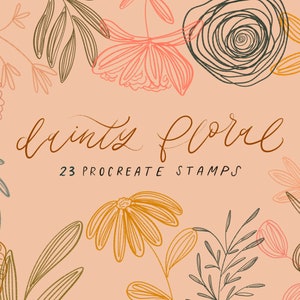 Dainty Floral procreate Stamps/instant download/stamp