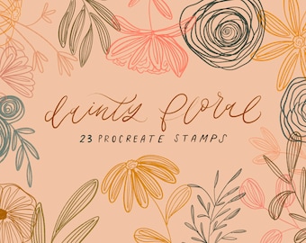 Dainty Floral procreate Stamps/instant download/stamp