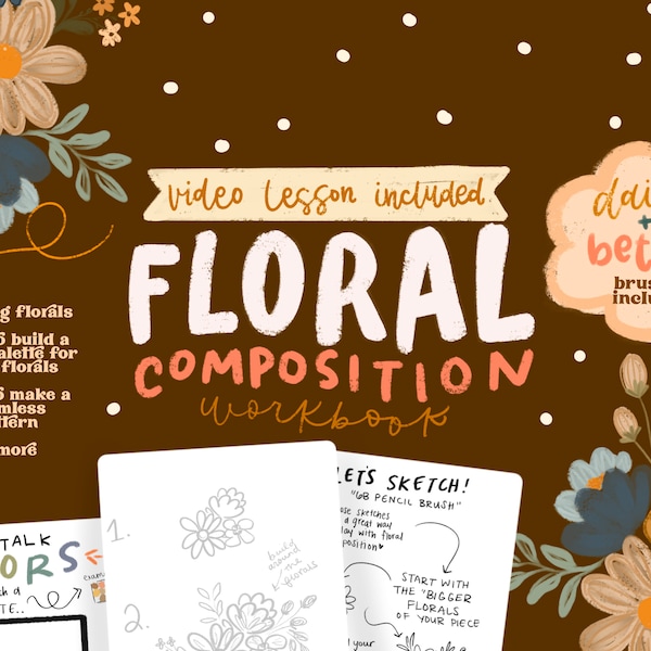 Floral Composition Workbook/IPad Lettering/Digital Download