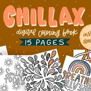 Chillax Digital Coloring Book/Procreate/Instant Download