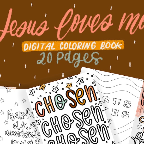 Jesus Loves Me Digital Coloring Book/procreate/Instant Download