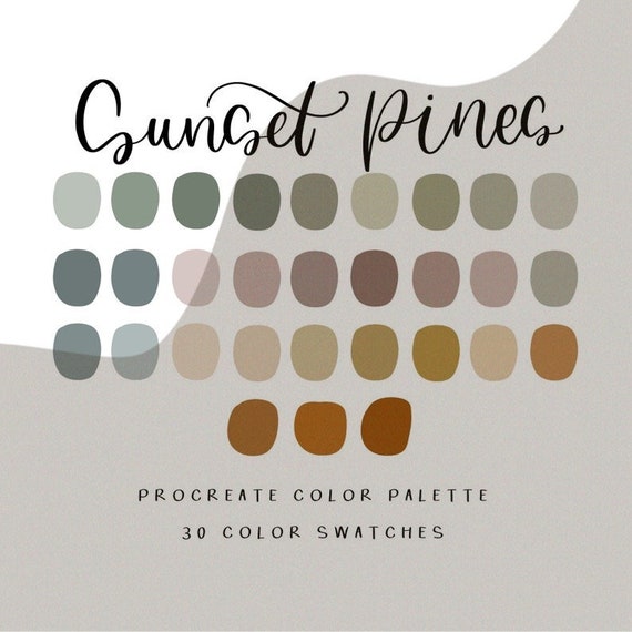 Sunset pine Procreate Palette / Procreate / Instant Download | Etsy