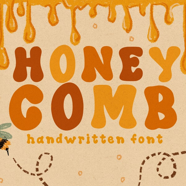 Honeycomb font / Retro Font / Hand drawn Font