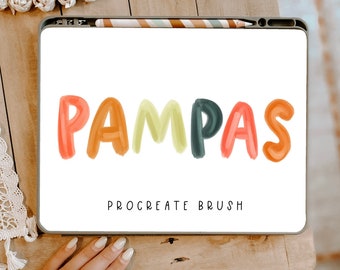 Pampas procreate brush / iPad lettering / procreate art / watercolor brush