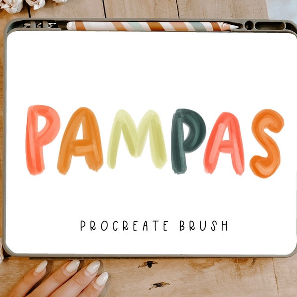Pampas procreate brush / iPad lettering / procreate art / watercolor brush