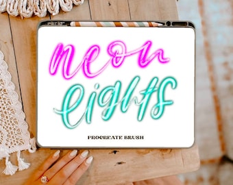 Neon Lights Procreate Brush/Ipad Lettering/Instant Download