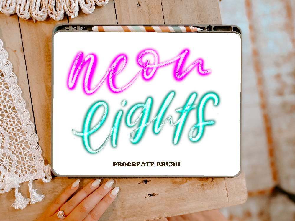 Neon Lights Procreate Brush/Ipad Lettering/Instant Download