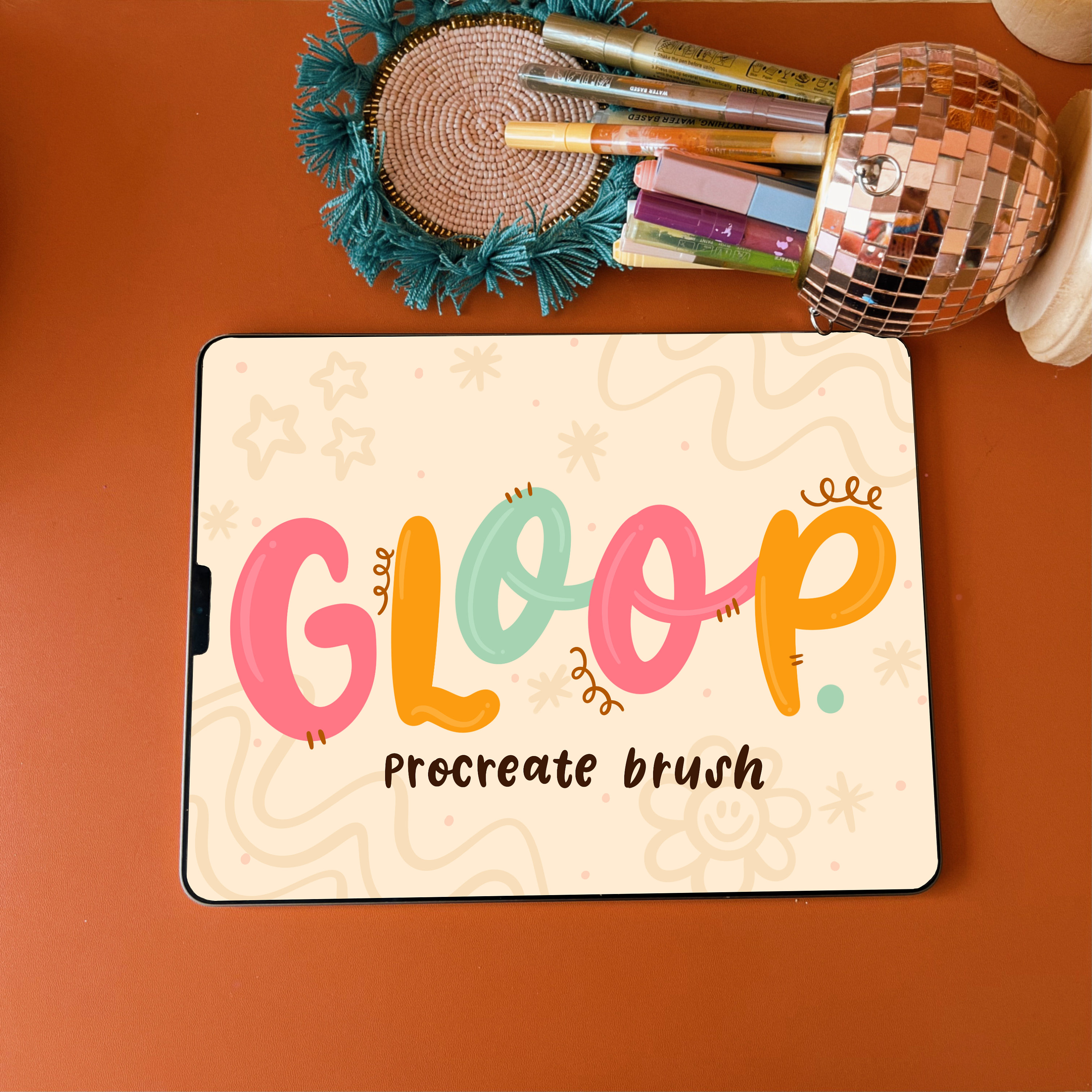 Gloop Pincel para Procreate – Pincel monoline rebotante para lettering en iPad con Apple Pencil