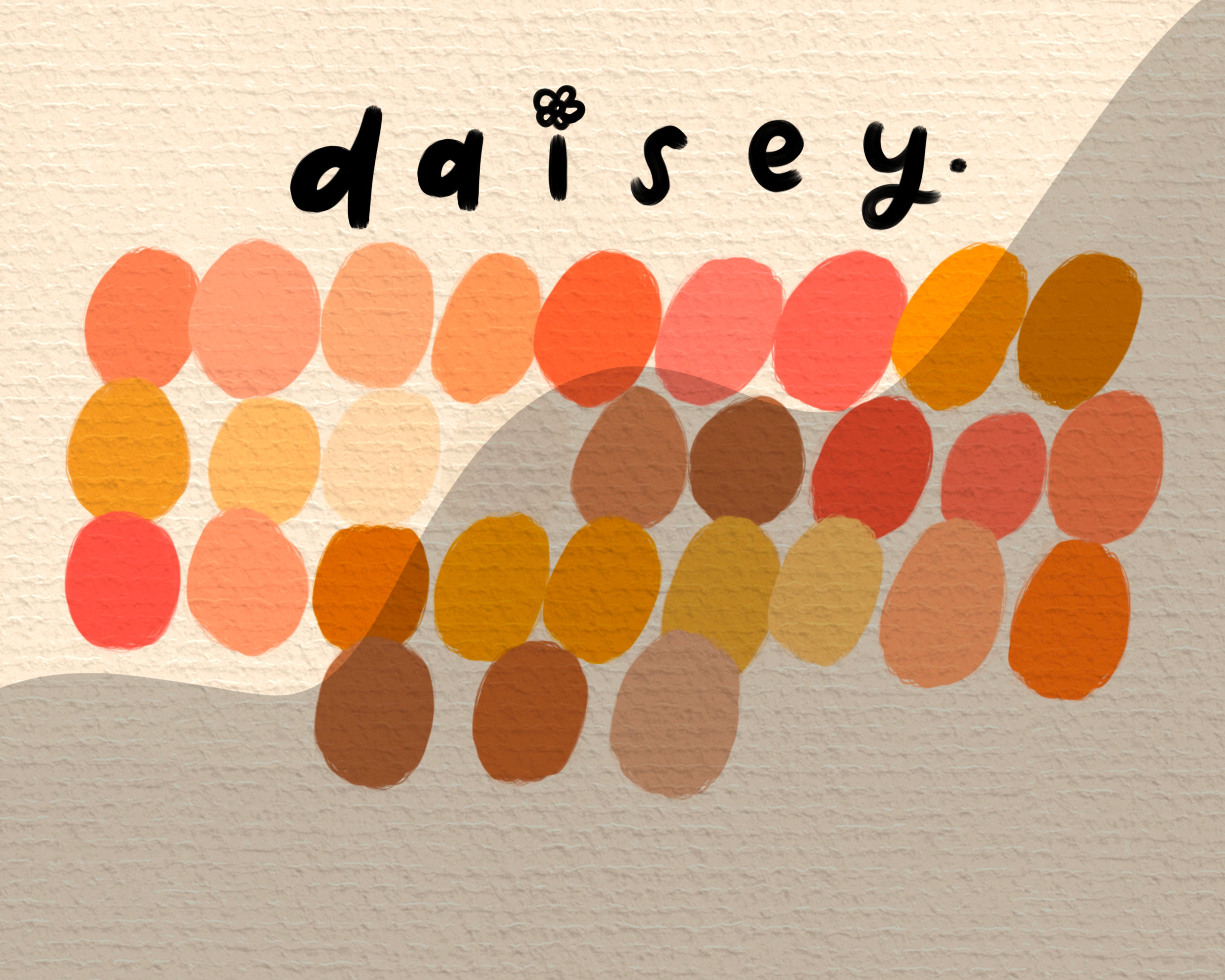 Daisey Procreate Color Palette – Bright Pink, Yellow & Ivory Swatches for Procreate App