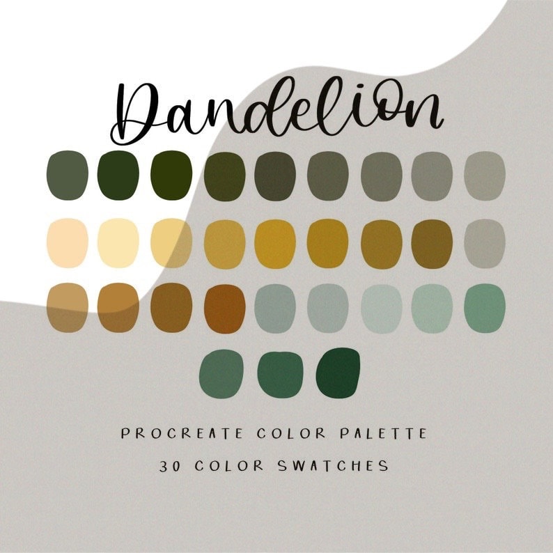Dandelion Procreate Color Palette/ instant download / iPad art | Etsy