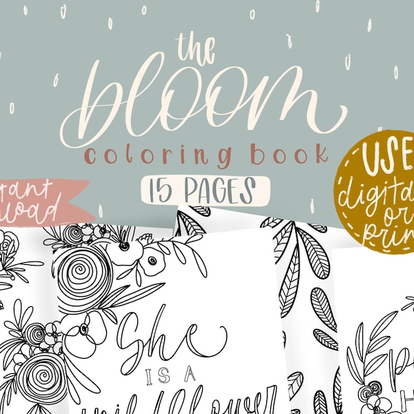 Bloom Coloring Book/Digital/Instant Download