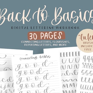 Back to Basics Procreate Workbook/Digital Download/Ipad Lettering