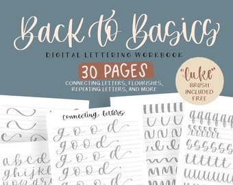 Back to Basics Procreate Workbook/Digital Download/Ipad Lettering