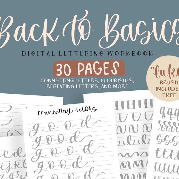 Terug naar de basis Procreate-werkmap/digitale download/ipad-belettering