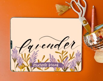 Lavender Procreate Brush, Lettering Brush, Pencil Procreate Brush