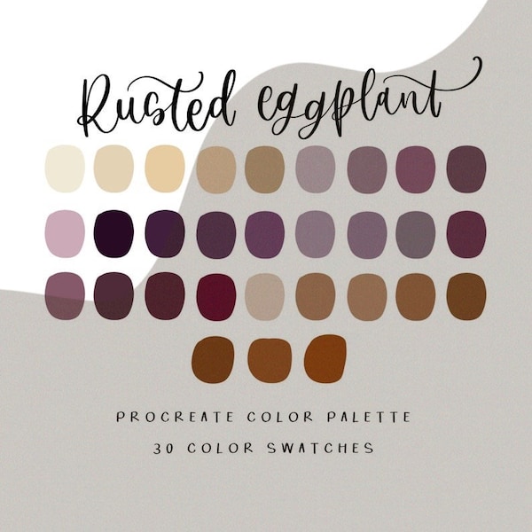 Rustic Eggplant procreate palette/color palette/procreate swatches