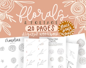 Floral Procreate Workbook/Digital download/Ipad lettering