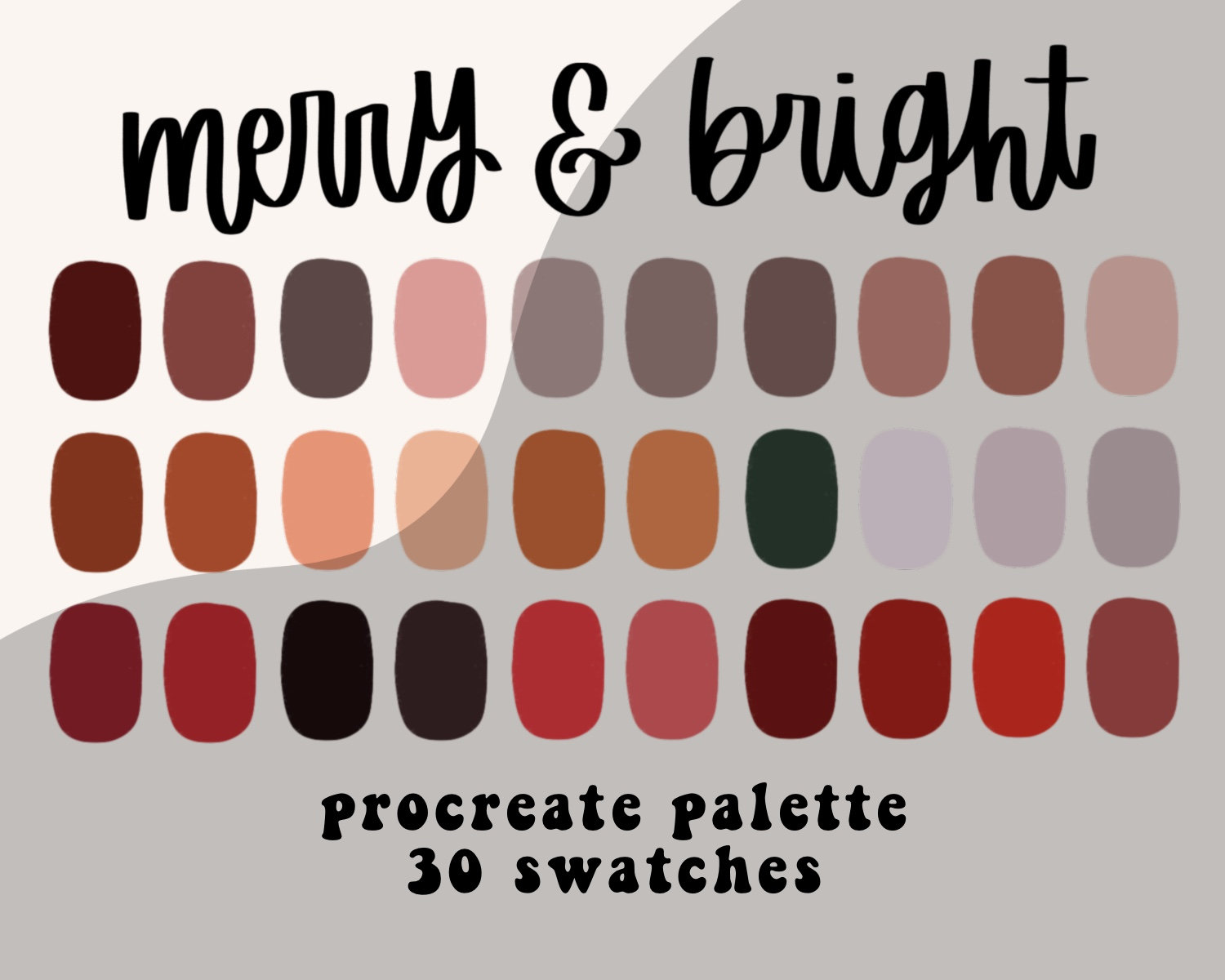 Merry and Bright Procreate Color Palette – Christmas Swatches, Instant Download