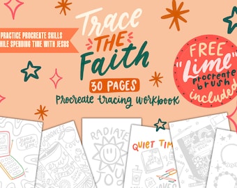 Trace the Faith Procreate Tracing Workbook / Procreate Brush / Lettering Workbook / Faith Inspired / Scripture