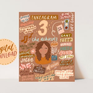 Enneagram Type 3 /  info graphic / instant download