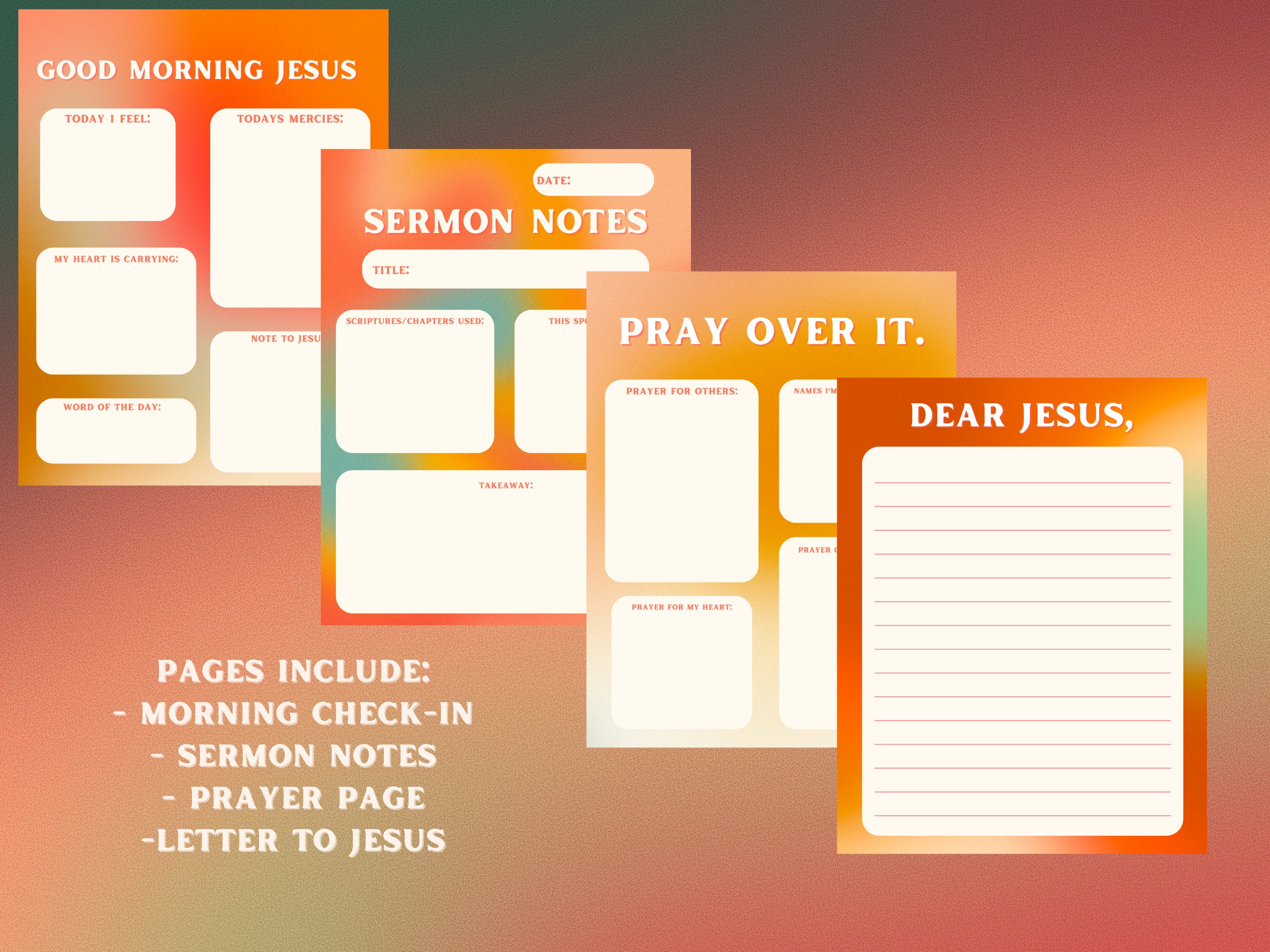 Sunday Scripture Journal Sunday Digital Journal / Sermon Notes / Bible Study - Etsy