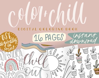 Color And Chill Coloring Book/Digital/Instant Download