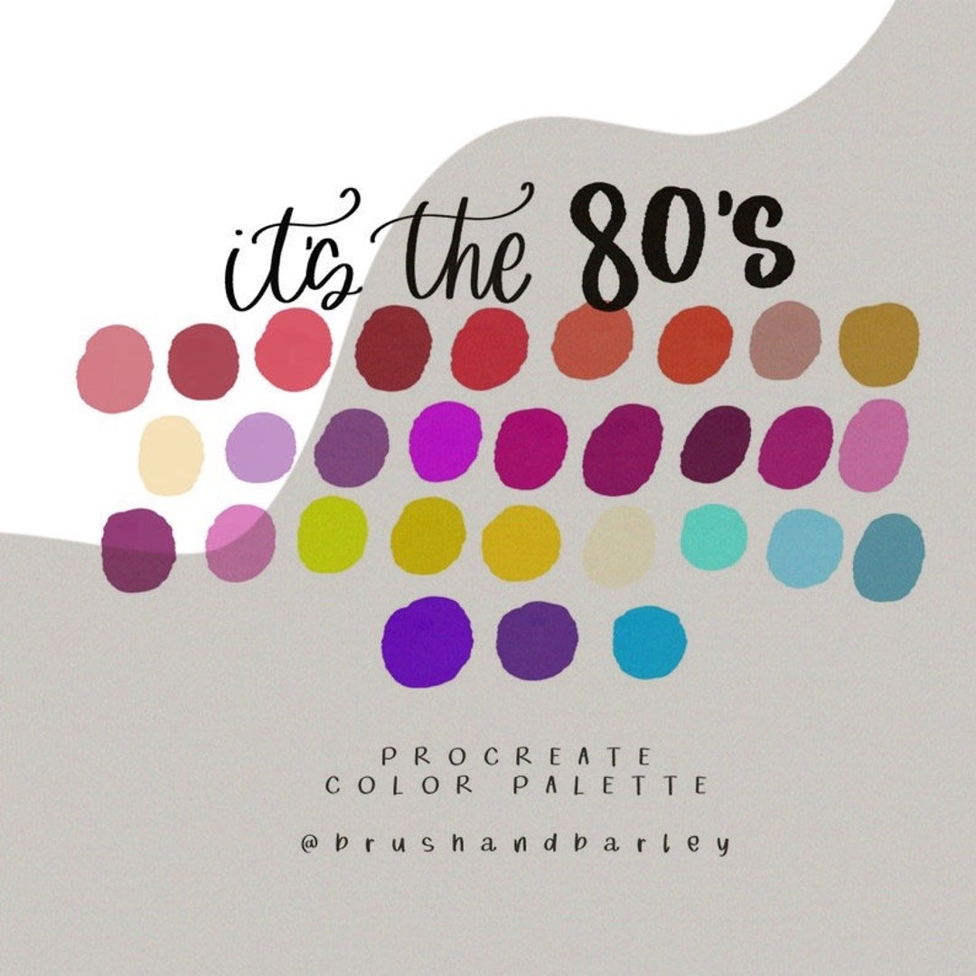 80s Inspired Color Palette/ Procreate App / Swatches - Etsy