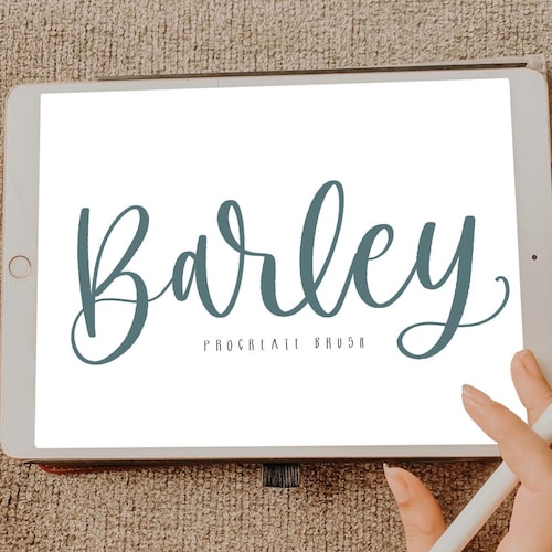 Barley Calligraphy Procreate Brush / Lettering Brush / Etsy